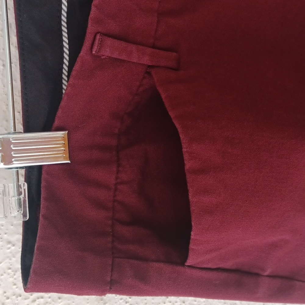 a.n.a Deep Red Cropped Ankle Pants, Pockets, Stretch - Picture 6 of 13